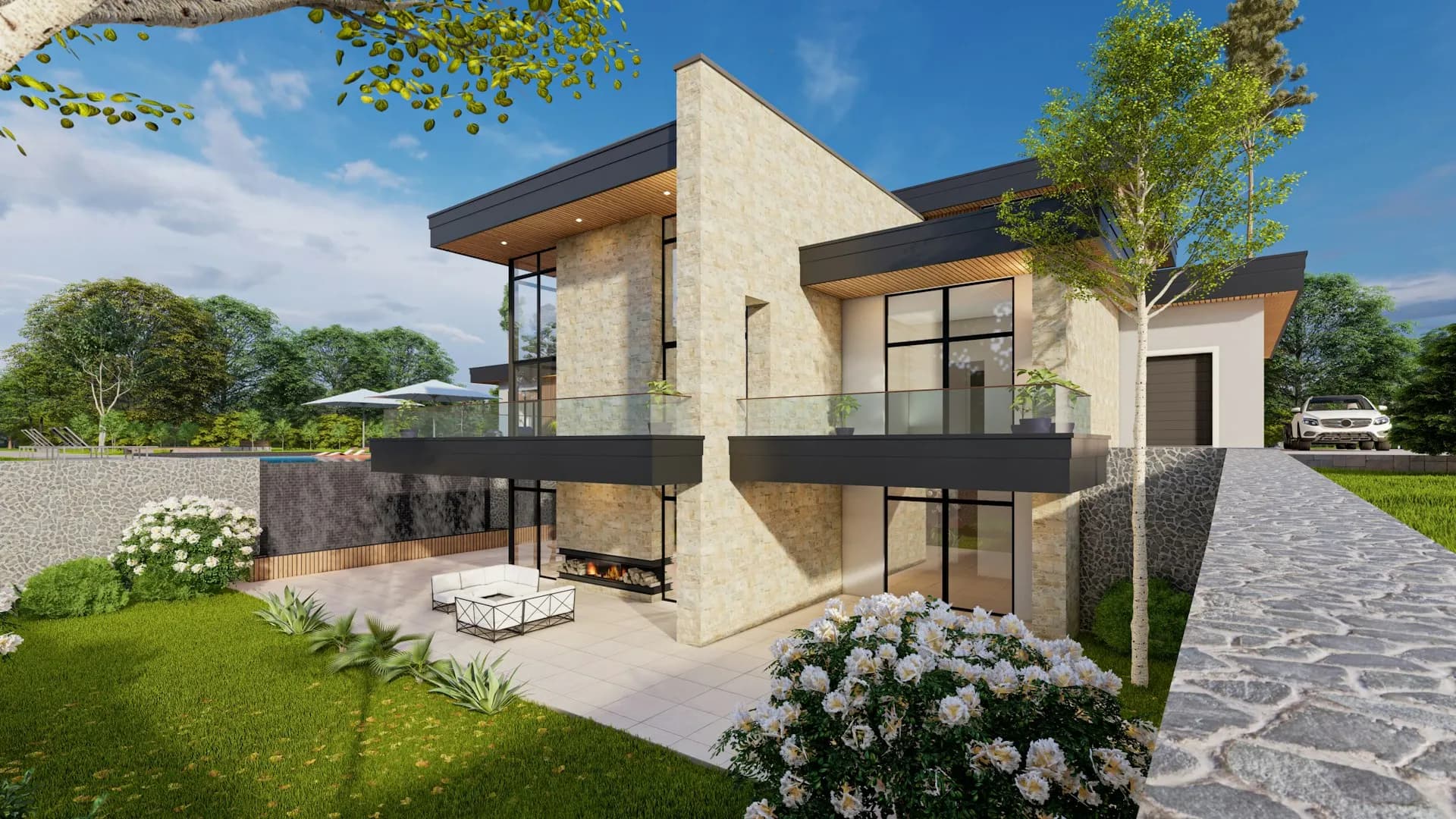 Casa moderna, exemplo de imóvel aceito como garantia
